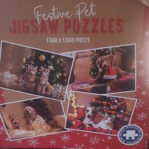 Festive Pet Jigsaw Puzzles - Red